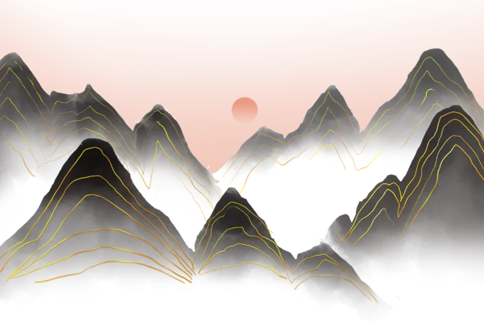 中国风山水祥云PNG免扣素材