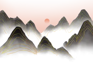 中国风山水祥云PNG免扣素材