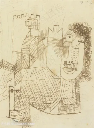 保罗克利手绘简约建筑艺术插画