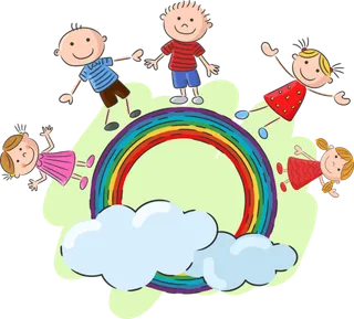 彩虹娃娃简笔
