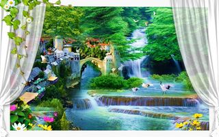 流水生财背景墙