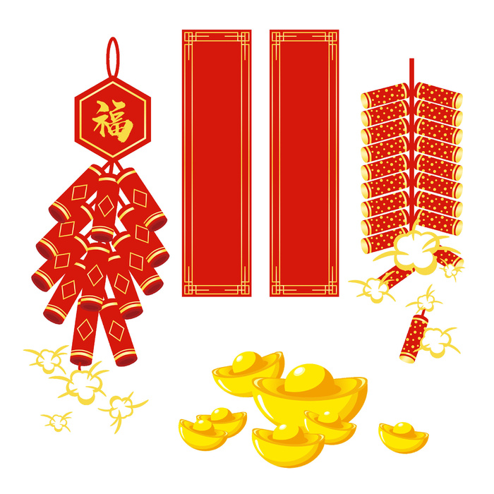 焰火对联灯笼装饰新年