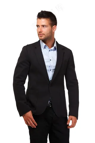 穿西服的商务男人图片侧脸写真