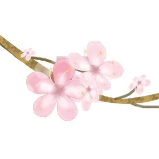 春天浪漫粉红色樱花手绘樱花梅花桃花花朵图片PNG免扣素材