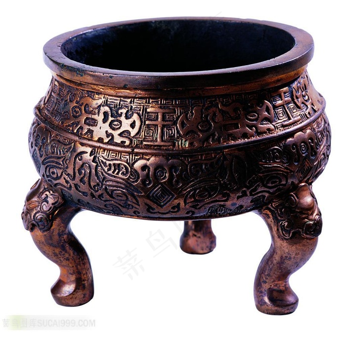 高清花纹浮雕青铜炉具
