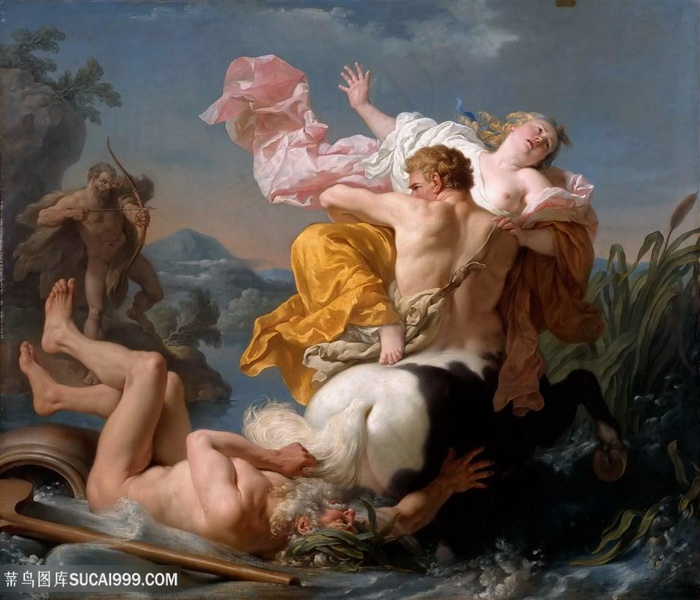 路易 · 让 · 弗朗索瓦 · 拉格伦，被半人马绑架了德亚尼尔油画图片