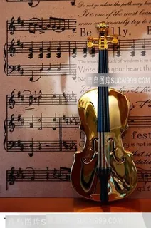 精致的金色小提琴