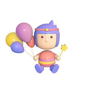 职业人物购物玩偶手办立体办公场景卡通小人元素PNG设计素材模板