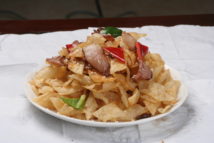 脆饼腊肉