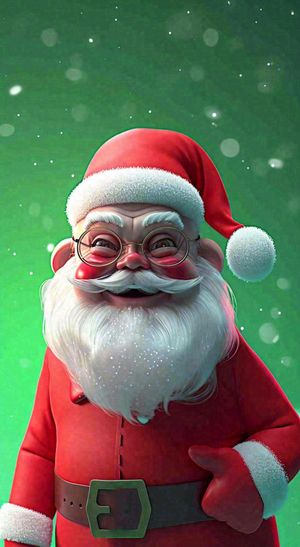 卡通圣诞老人雪花冬天，圣诞节