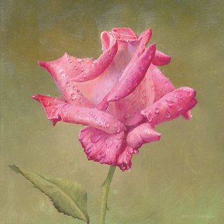 唯美粉色花束高清油画