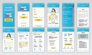 手机移动端整套APP交互UI界面套图作品集EPS矢量图设计素材