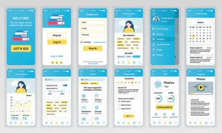 手机移动端整套APP交互UI界面套图作品集EPS矢量图设计素材