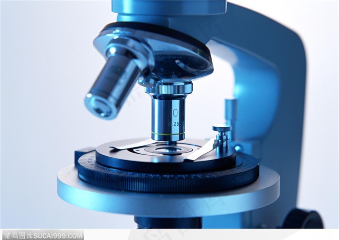 研究实验器具-显微镜镜头特写
