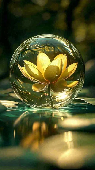 夏季白莲花在水中，水珠露珠阳光，夏至小暑大暑