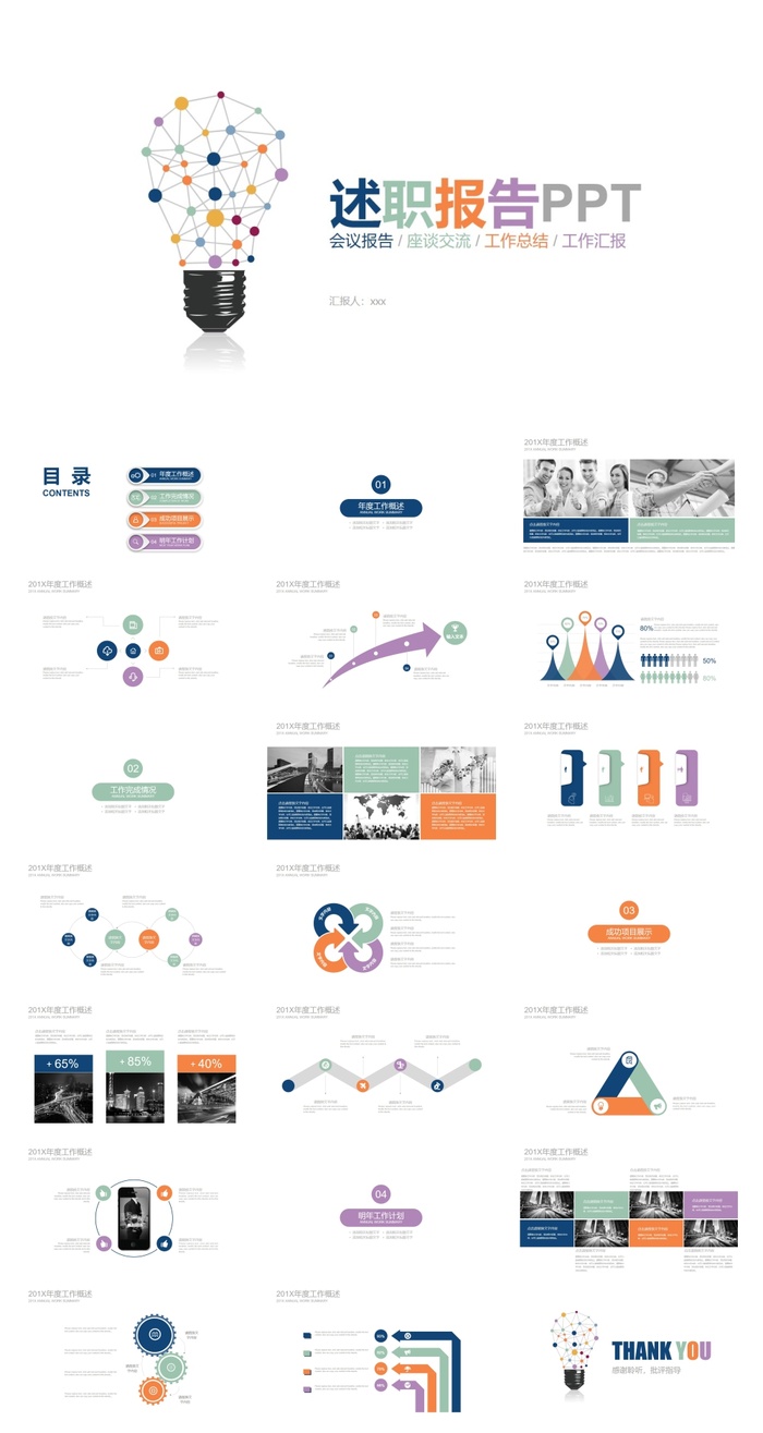 述职报告通用PPT模板