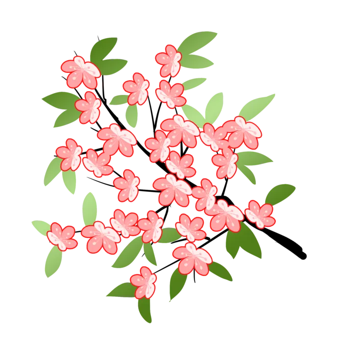 春天浪漫粉红色樱花手绘樱花梅花桃花花朵图片PNG免扣素材