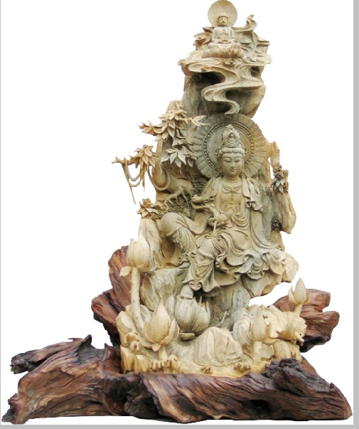 雕塑观音木材素材