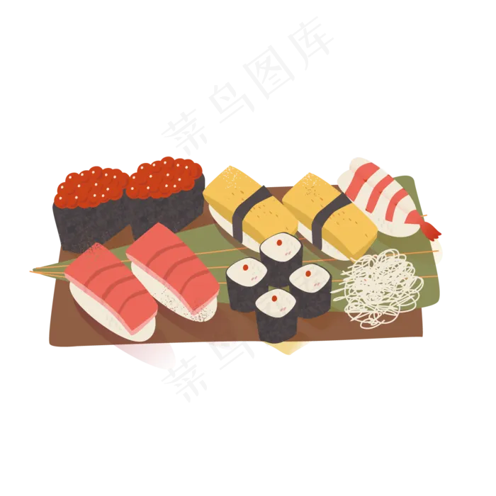 [美食元素]彩色寿司美食元素