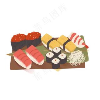 [美食元素]彩色寿司美食元素