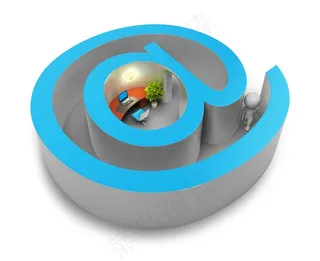 蓝色字母中的房间高清图片