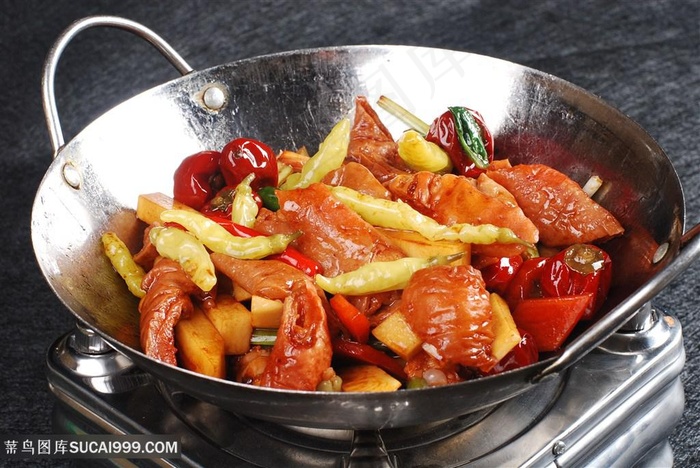 中华美食干锅肥肠 元摄影图