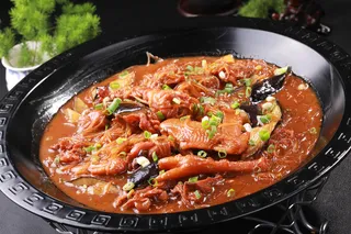 茄子粉条炒家鸡 (4)