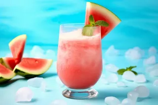西瓜汁清爽薄荷背景