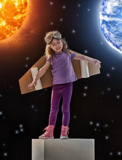 航空梦想家小孩摄影高清图片