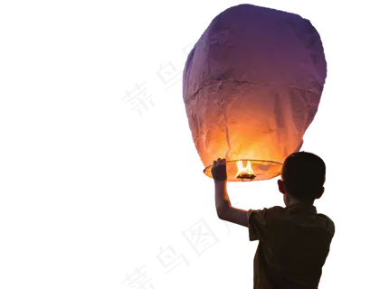 中秋节放飞灯笼