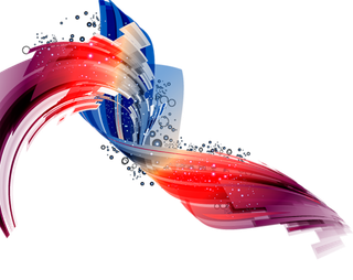 红色旋转线条科技kv主视觉素材