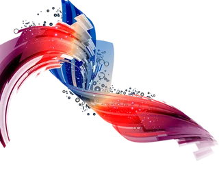 红色旋转线条科技kv主视觉素材