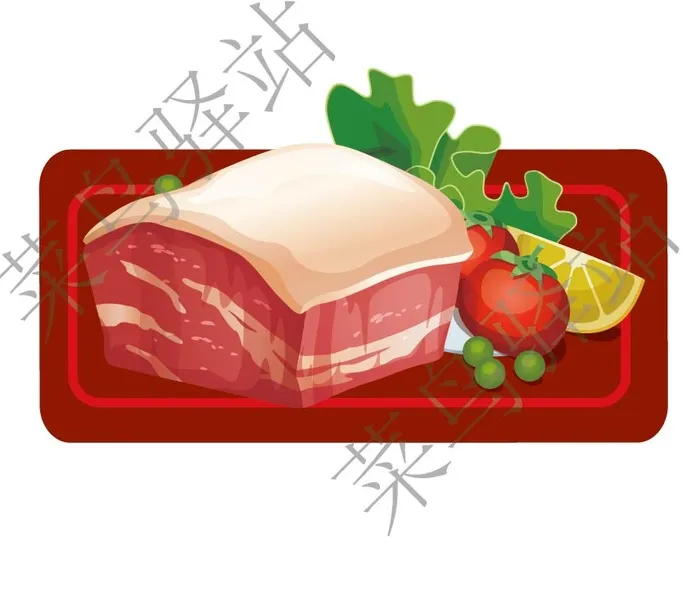 猪肉蔬菜装盘矢量图ai矢量模版下载