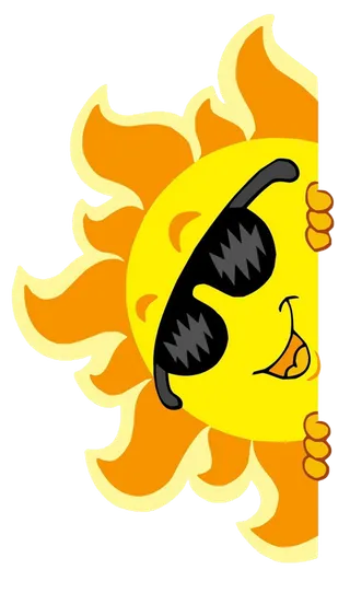 太阳卡通戴眼镜