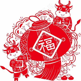 牛年剪纸 剪纸风元素