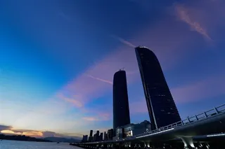 福建厦门双子塔建筑风景图