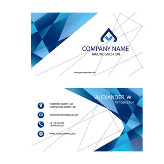 蓝色花纹商务名片