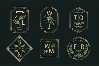 手绘黑色品牌标志素材