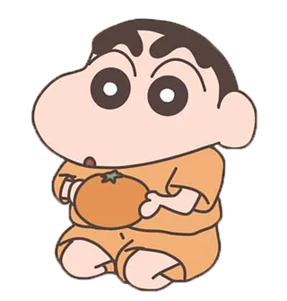 蜡笔小新吃橘子卡通