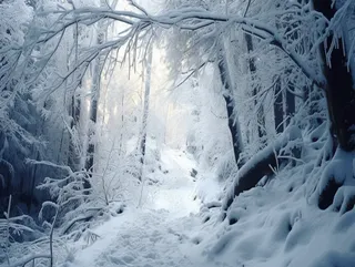 冬天大雪雪花雾凇摄影图