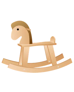 木马玩具剪贴画儿童节幼儿园插画