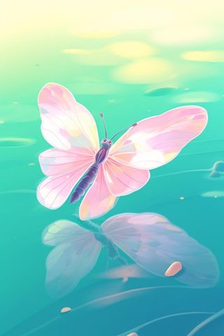 创新可爱粉色荷叶昆虫线条背景