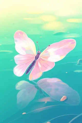 创新可爱粉色荷叶昆虫线条背景