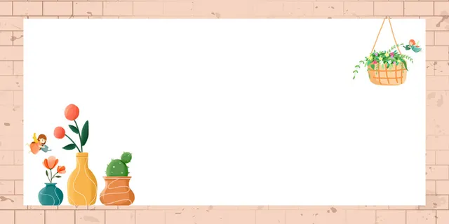 黄色教学说课卡通花朵手绘边框展板背景