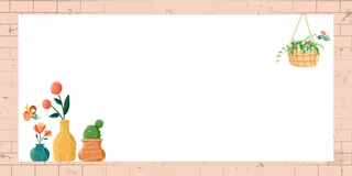 黄色教学说课卡通花朵手绘边框展板背景