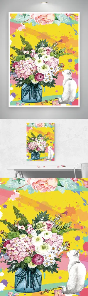 唯美花朵海报元素