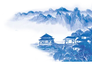 山水画素材中国风水墨画素材元素中国画