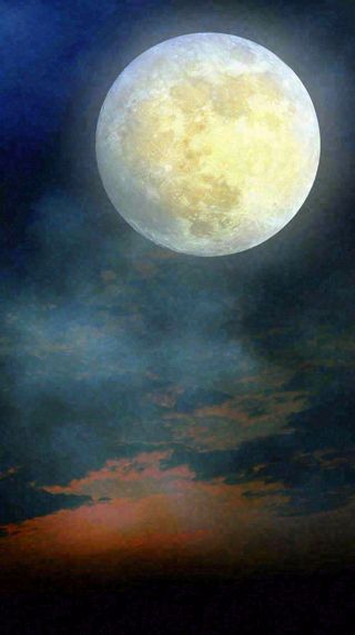 中秋节简约创意圆月月亮温馨天空，黑夜夜晚