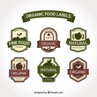 免抠复古有机食品标签