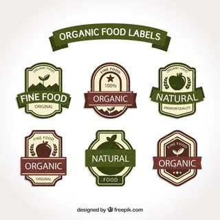 免抠复古有机食品标签